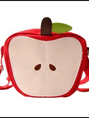 Kawaii Anime Apple Crossbody Bag Adjustable Strap Zipper Nylon